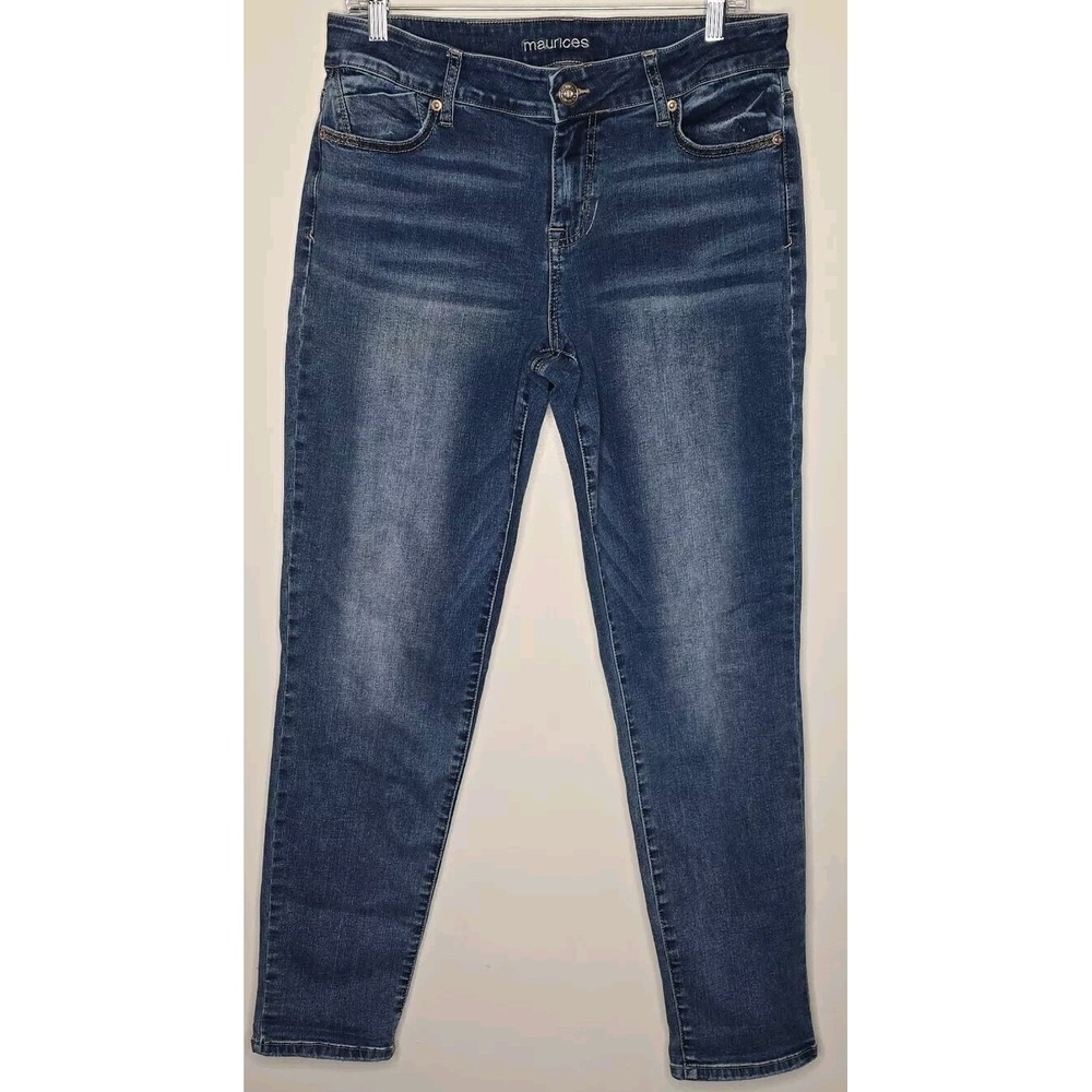 Maurices Skinny Jeans Juniors 11/12 Dark Wash Stretch Rayon Denim Mid Rise